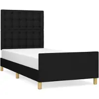 vidaXL Bedframe zonder matras, zwart, 100x200 cm, stof