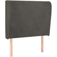 vidaXL Hoofdbord met randen 83x23x118/128 cm fluweel donkergrijs