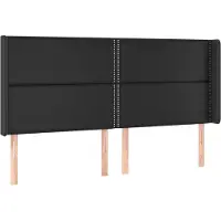 vidaXL Hoofdbord met randen 203x16x118/128 cm kunstleer zwart
