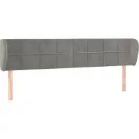 vidaXL Hoofdbord met randen 163x23x78/88 cm fluweel lichtgrijs