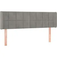 vidaXL Hoofdbord met randen 147x16x78/88 cm fluweel lichtgrijs