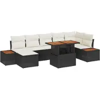 vidaXL Tuinset met 8 zitplaatsen, zwart