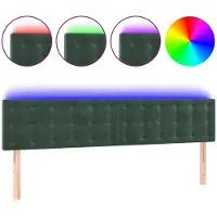vidaXL Hoofdbord LED 200x5x78/88 cm fluweel donkergroen