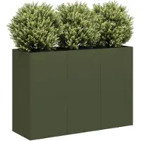 vidaXL Plantenbak 120x40x80 cm koudgewalst staal olijfgroen