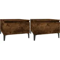 vidaXL Bijzettafels 2 st 50x46x35 cm bewerkt hout gerookt eikenkleurig