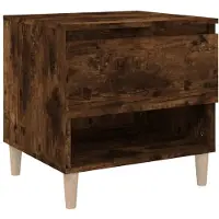 vidaXL Nachtkastje 50x46x50 cm bewerkt hout gerookt eikenkleurig