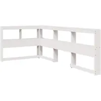 vidaXL Boekenkast Hoofdeinde L-vormig 100 cm massief grenenhout wit