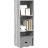 vidaXL Boekenkast 40x30x114 cm bewerkt hout grijs sonoma eikenkleurig