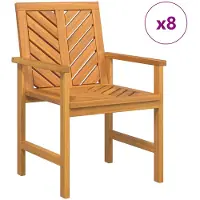 vidaXL Eetkamerstoel 8 pcs Naturel Massief Acacia Hout