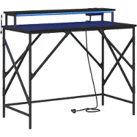 vidaXL Bureau Zwart Eiken Bewerkt hout 100 x 50 x 86,5 cm