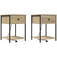 vidaXL Nachtkastje 2 st Sonoma Eik 42 x 41 x 56 cm Bewerkt hout