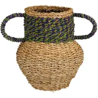Mica Decorations Cambridge Decoratieve Vaas - H28 x Ø25 cm - Zeegras - Groen