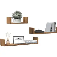 vidaXL Wandschappen 3 st bewerkt hout artisanaal eiken