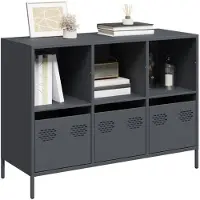 vidaXL Dressoir 101,5x39x73,5 cm koudgewalst staal antracietkleurig