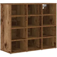 vidaXL Schoenenkast 77,5 x 30 x 67 cm Bewerkt hout Oud hout