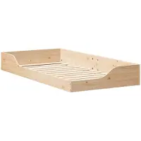 vidaXL Bedframe Bruin 75 x 190 cm Massief grenenhout