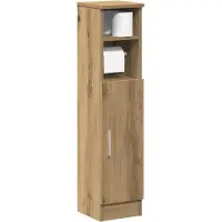 vidaXL Badkamerkast met rolhouder 20,5x22x90 cm artisanaal eikenkleur