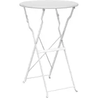 vidaXL Bistrotafel Wit Ø 50 x 71 cm Poedergecoat staal
