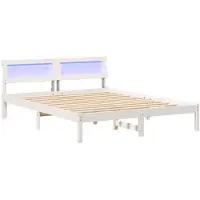 vidaXL Bedframe met hoofdeinde Wit 150 x 200 cm Massief grenenhout