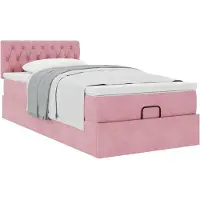 vidaXL Ottoman bed met matras 80x200cm fluweel roze