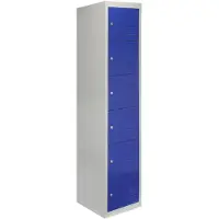 MonsterShop Metalen lockers 6 Deurs Staal Flatpack Opbergsysteem Afsluitbaar Gym School Blauw - 45cm D