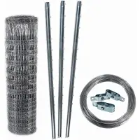 Aquagart 150 meter wildschutting, bosafsluiting, weidschutting, gevlochten schutting. Zware uitvoering, 200/22/15+ palen + span draad