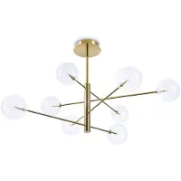 Ideal Lux Hanglamp Equinoxe, messing / goud, Woon-/ Eetkamer, metaal, hanglamp