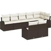 vidaXL Tuinbank Set 8 st Bruin en wit poly rattan