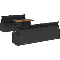 vidaXL Tuinbank Set 8 st Zwart