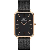 Daniel Wellington Quadro Pressed Sheffield Quartz Analoog Horloge Zwart Kast Gemaakt Van 100% Roestvrij Staal En Een Armband Van 100% Leer 26 DW00100467