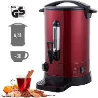Arebos Catering Koker 6,8 L | roestvrij Staal Warmwaterdispenser 950W | Heetwaterkoker | Theekoker met traploze temperatuurregelaar 30-110 °C |Thee Koffie Glühwein Ketel | Waterkoker | Glühweinfornuis