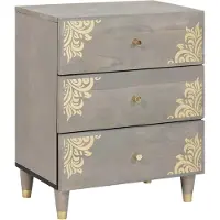 vidaXL Nachtkastje met lade Grijs 50 x 33 x 62 cm Massief Mango Hout