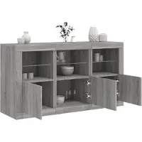 vidaXL Dressoir met LED-verlichting 123x37x67 cm grijs sonoma eiken