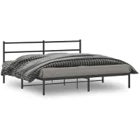 vidaXL Bedframe met hoofdbord metaal zwart 180x200 cm