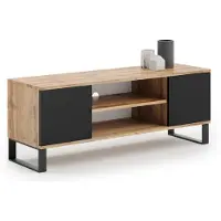 KOBI TV-meubel - houten poten - beige wit - 155x40x50 cm