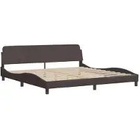vidaXL Bedframe "Dover", donkerbruin, 200x200 cm, met stoffen bekleding