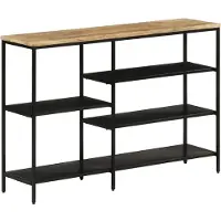 vidaXL Wandtafel 110x30x75 cm massief ruw mangohout en ijzer