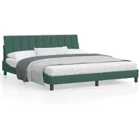 vidaXL Bedframe zonder matras, "Hanko", donkergroen, 180x200 cm, fluweel