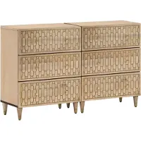 vidaXL Bijzetkasten 2 st 60x33x75 cm massief mangohout