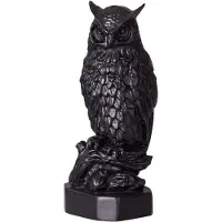 Danila-Souvenirs Decoratief stenen beeldje figuur sculptuur Zwarte Uil 10 cm