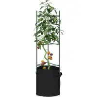 vidaXL Tomatenkooien met plantenzak 4 st 116 cm staal en polypropeen