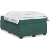 vidaXL Boxspring met matras fluweel donkergroen 120x190 cm