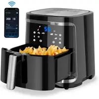 Aigostar Cube Smart - Airfryer XXL - Heteluchtfriteuse - 7 Liter - App Connect - 1900W - 360 Graden Hete Lucht Circulatie - 7 in 1 kookfuncties - Zwart