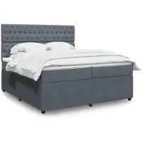 vidaXL Boxspring met matras fluweel donkergrijs 200x200 cm