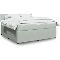 vidaXL Boxspring met matras fluweel lichtgrijs 180x200 cm