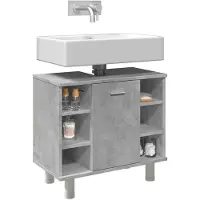 vidaXL Badkamerkast 60x32x53,5 cm spaanplaat betongrijs