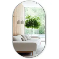 Tulup Spiegel - Lange Ovale Spiegel - 58 cm x 100 cm - Ovale Spiegel - Slaapkamerspiegel - Oval Spiegel - Ovalen Spiegel - Minimalistische Wandspiegel