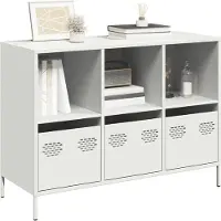 vidaXL Dressoir, wit, 101,5 x 39 x 73,5 cm, koudgewalst staal