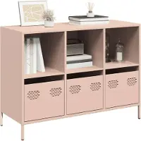 vidaXL Dressoir 101,5x39x73,5 cm koudgewalst staal roze
