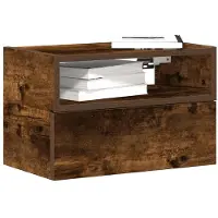 vidaXL Nachtkastje wandgemonteerd 45x26x28,5 cm gerookt eikenkleurig